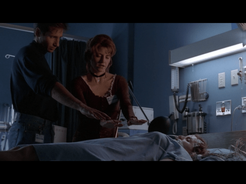 All of 30 seconds to elicit skeptical dismissal from Mulder? That usually doesn't happen unless Catholicism is involved.